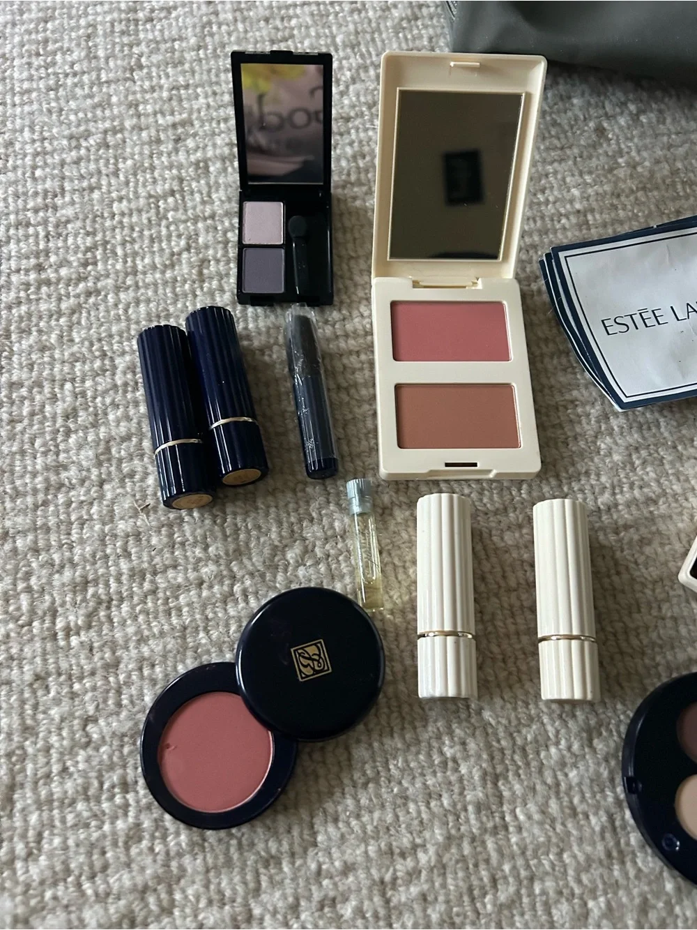 Vintage Estee Lauder Pink Blush & Cheek Duo - Travel Makeup Set